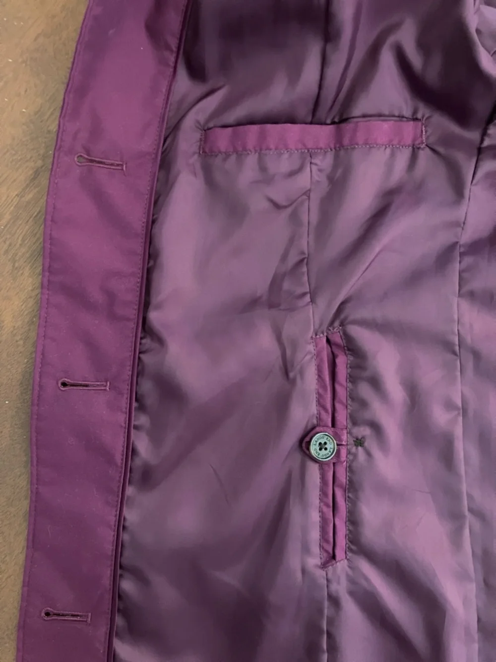 Lands' End Fuchsia Purple Spring Raincoat Trench Jacket Coat Small - Picture 8 of 16